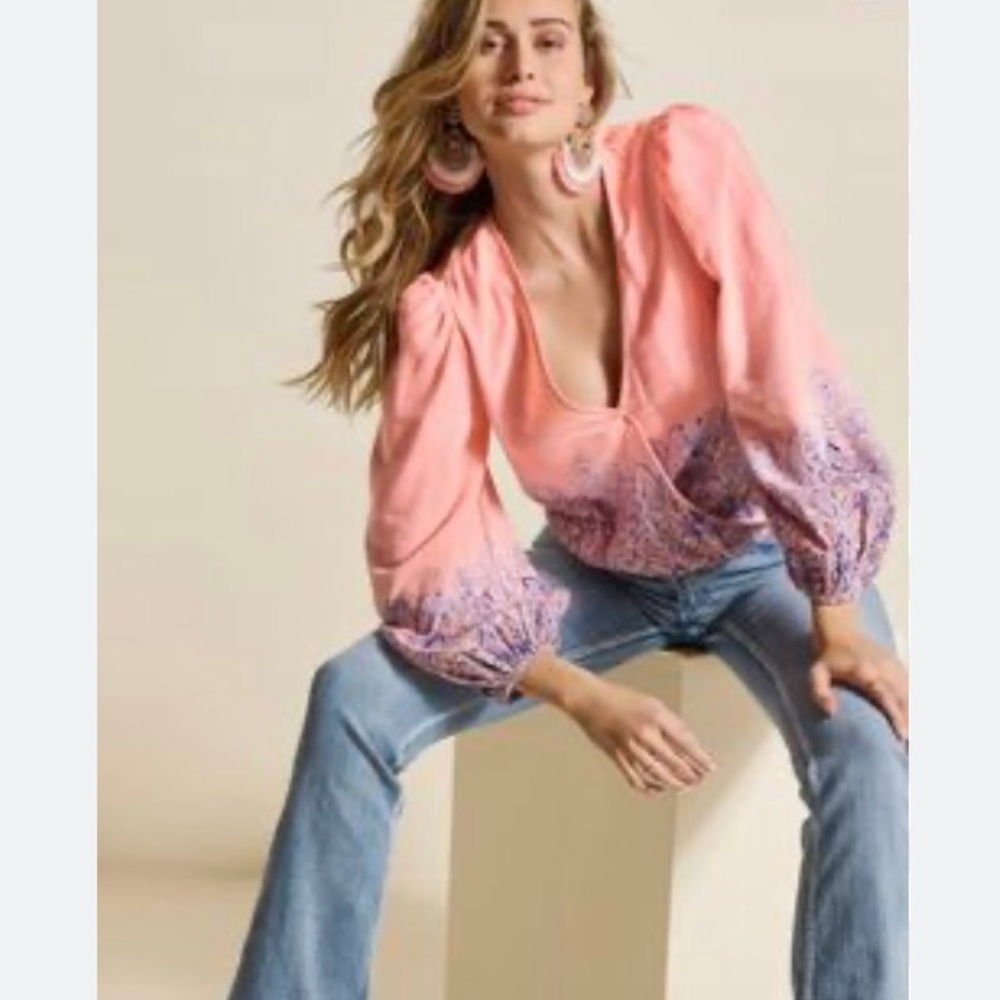 VENUS Puff Sleeve V-Neck Blouse 3X